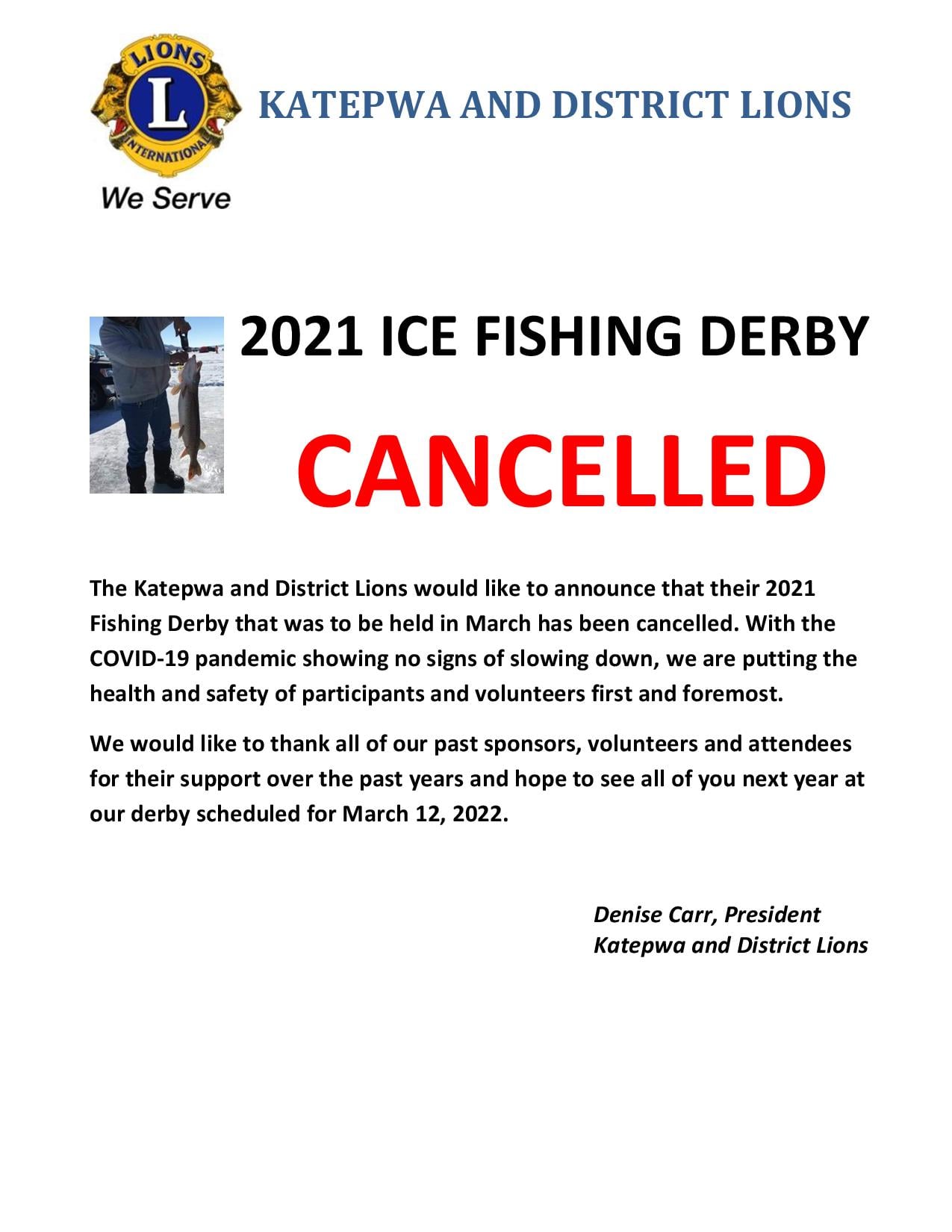 Fishing Derby Cancelled Katepwa Beach, Saskatchewan